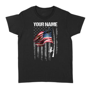 US Fishing rod American Flag Customize name fishing shirt D02 NQS1679 - Standard Women's T-shirt