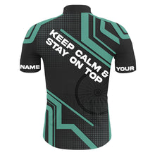 Load image into Gallery viewer, Green Mens cycling jersey UPF50+ road bike shirt Breathable biking tops with 3 pockets &amp; full zip| SLC01