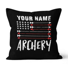 Load image into Gallery viewer, Personalized US Flag Arrow Archery Pillow Custom Gift For Archery Lovers VHM0867