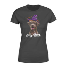 Load image into Gallery viewer, My dog is my witch - custom image for Halloween personalized gift - Standard Women&#39;s T-shirt