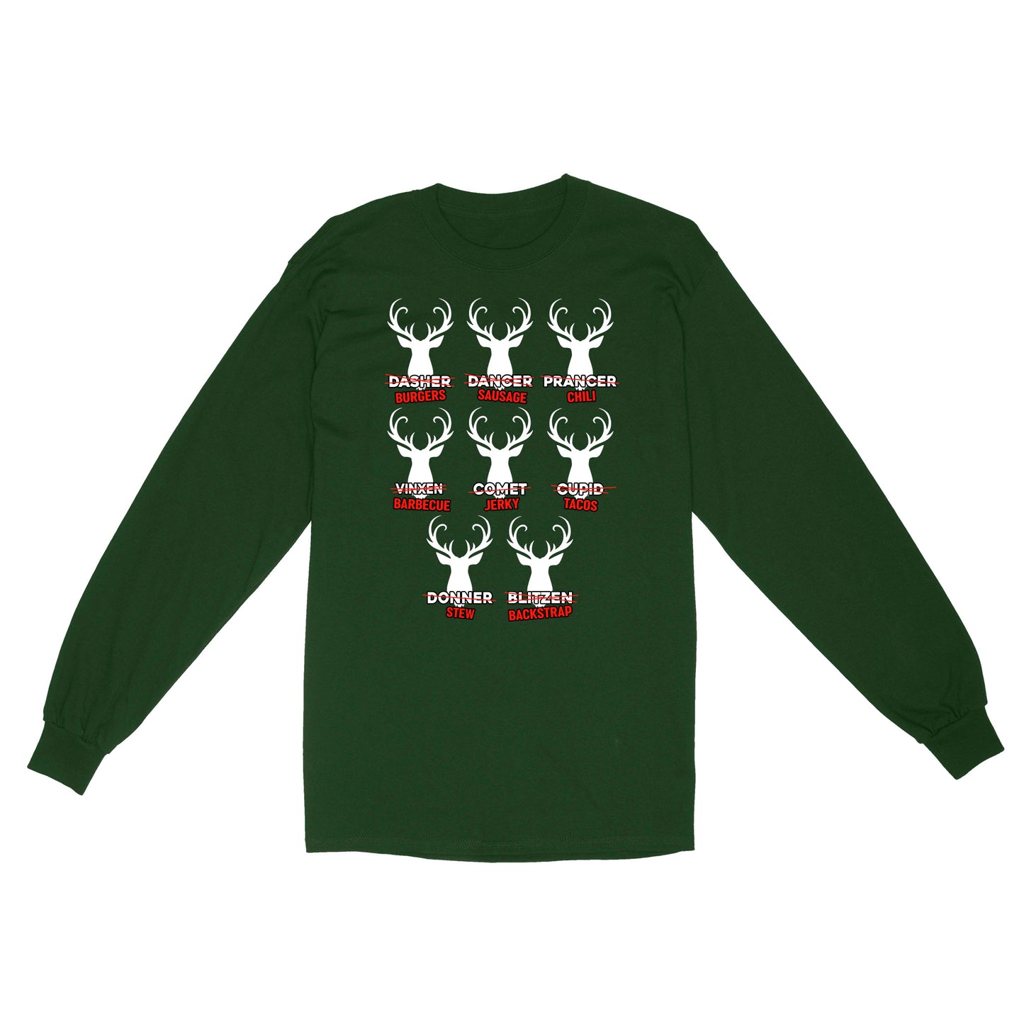 Funny Christmas Reindeer Hunter Shirt, Deer Hunter Gift D02 NQS2460 Standard Long Sleeve