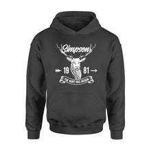 Load image into Gallery viewer, Custom name and year of birth the hunt has begun personalized gift hunting standard hoodie