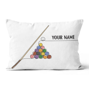 Personalized Pool Billiards Games Pillows, Custom Billiard White Pillows TDM0811