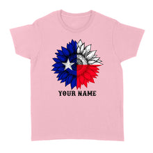 Load image into Gallery viewer, Texas flag sunflower customized name patriot Texas state flag Women&#39;s T-shirt D03 NQS2495
