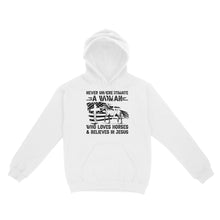 Load image into Gallery viewer, Never underestimate a woman who loves horses and believes in Jesus, horse gifts for girls D03 NQS2680 - Standard Hoodie