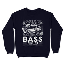 Load image into Gallery viewer, Sweatshirt - Bass fishing custom name personalized fishing shirt A53