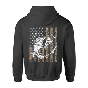 Bass Camouflage USA Flag bass fishing - Standard Hoodie