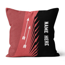 Load image into Gallery viewer, Custom Black Red Archery Arrows Throw Pillow, Personalized Archery Gifts TDM0835