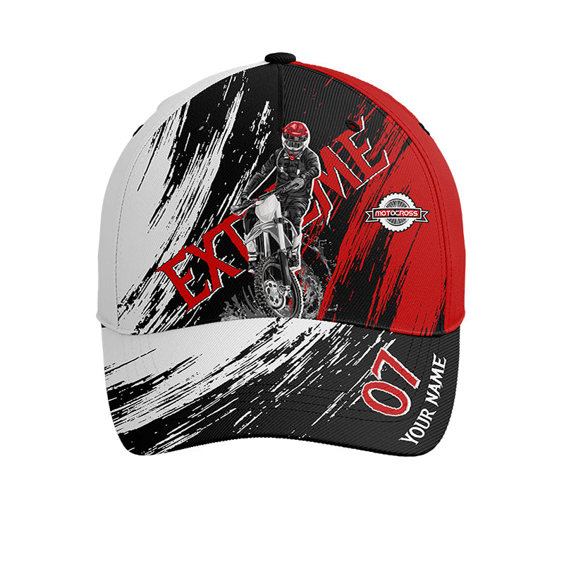 Custom Dirt Bike Cap - Red Motocross BWB Hat Extreme Cap For Biker Off-Road Motorcycle CDT22