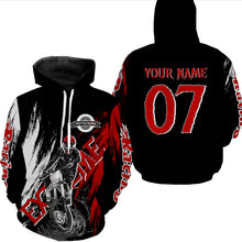 Load image into Gallery viewer, Adult Motocross Hoodie UV Custom Red Dirt Bike Hooded Jersey Off-Road Motorcycle Hoodie Men Women PDT446