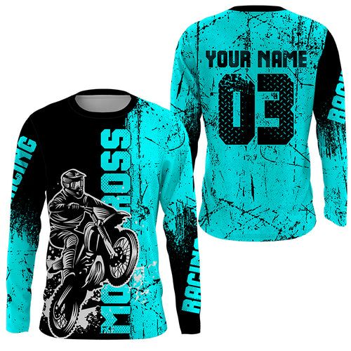 Personalized Motocross Jersey UPF30+ Kid Adult MX Racing Shirt Dirt Bike Off-road NMS1187