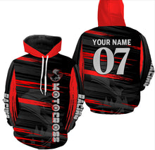 Load image into Gallery viewer, Personalized Red Motocross Hoodie Adult UPF30+ Extreme Hooded Jersey For Biker Off-Road Motorcycle PDT425