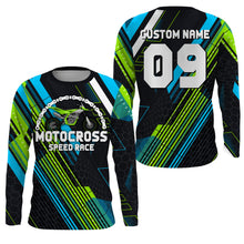 Load image into Gallery viewer, Kid Adult Motocross jersey personalized UPF30+ Speed Race dirt bike racing long sleeves NMS1099