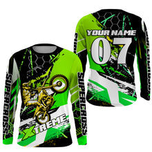 Load image into Gallery viewer, Custom Supercross Jersey UPF30+ Youth Men Women Xtreme Green Dirt Bike Shirt Racing NMS1352