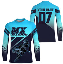 Load image into Gallery viewer, Turquoise MX racing jersey custom motocross UV protective adult&amp;kid dirt bike off-road motorcycle| NMS897