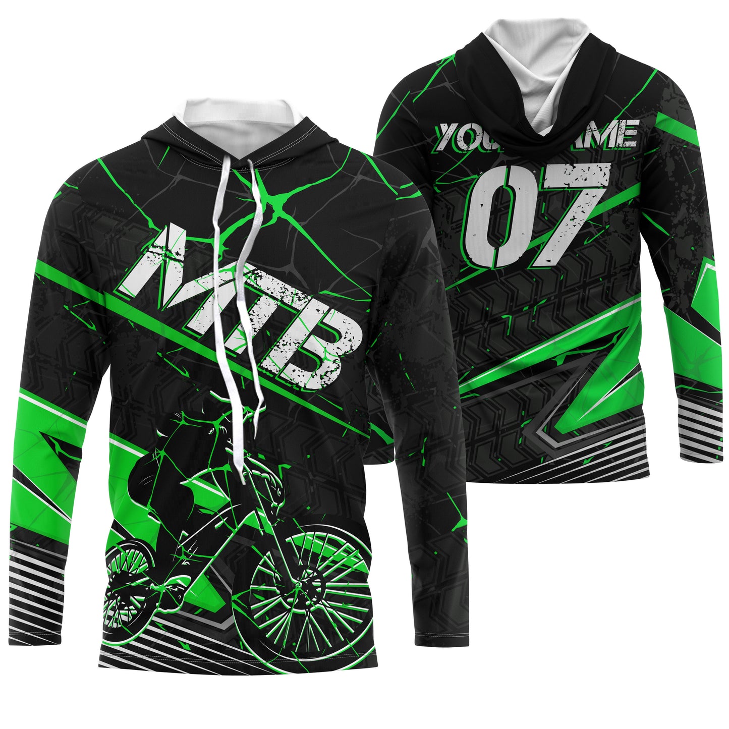 Personalized green MTB jersey UPF30+ adult kid mountain biking shirts Enduro cycling racewear| SLC49