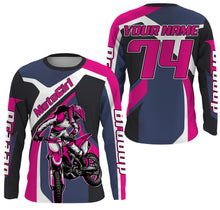 Load image into Gallery viewer, Moto Girl Personalized Motorcycle Jersey Girls Women Motocross Dirt Bike MX Racing Long Sleeves NMS1112