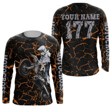 Load image into Gallery viewer, Youth kid adult Motocross racing jersey orange shirt custom UV protective off-road MX extreme biker PDT34