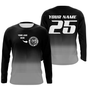 Custom logo motorcycle racing jersey UPF30+ adult kid black motocross off-Road dirtbike riders NMS1017