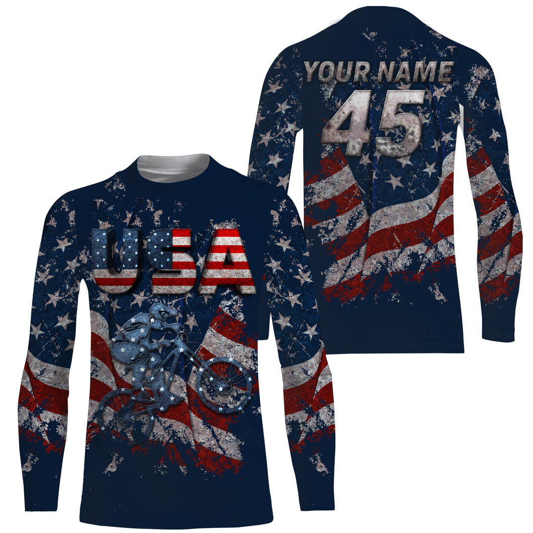 Custom American BMX jersey Adult kid bike shirts UPF30+ USA bicycle motocross gear Cycling clothes| SLC69