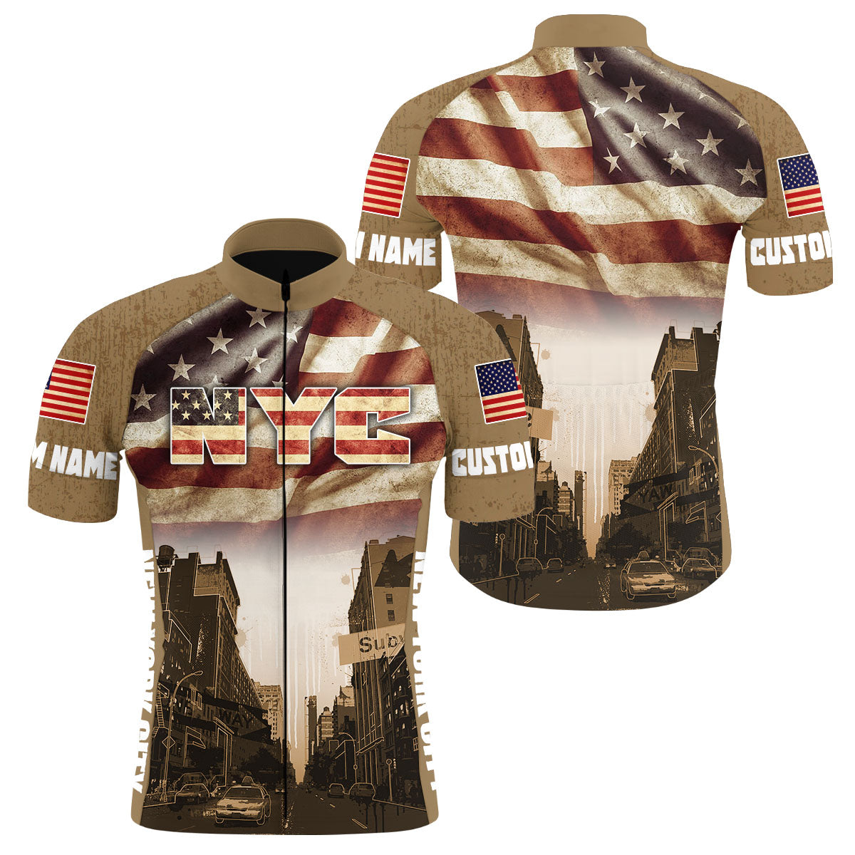 New York Short sleeve cycling jersey UPF50+ NYC biking tops men women Breathable gear with pockets| SLC131