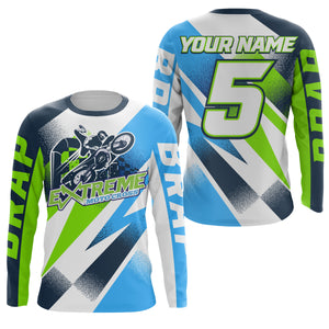 Extreme Motocross Jersey Personalized UPF30+ Brap Kid Adult Dirt Bike MX Racing Long Sleeves NMS1119