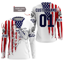 Load image into Gallery viewer, Custom logo dirtbike racing jersey UPF30+ adult kid Patriotic motocross off-road American riders NMS1012