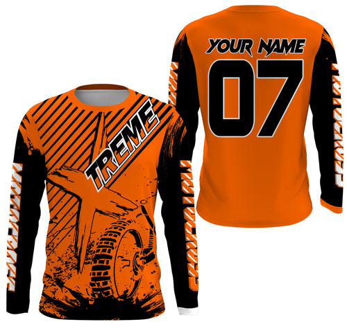 Custom orange MX jersey shirt UV protective extreme kid adult motocross bike racing motorcycle PDT37