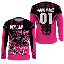 Load image into Gallery viewer, Custom Motocross Jersey Pink UPF30+ Women Girls Dirt Bike Shirt Racing Long Sleeves NMS1356