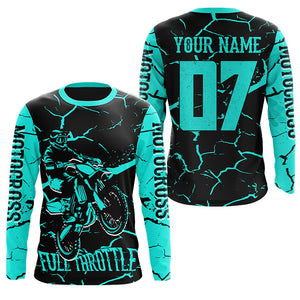 Full Throttle Personalized Motocross Jersey UPF30+ Kid Adult Dirt Bike Long Sleeves MX Racing NMS1145