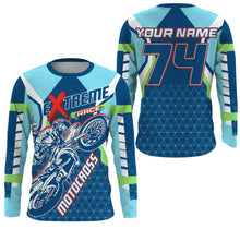 Load image into Gallery viewer, Extreme Motocross personalized jersey UPF30+ kid adult biker dirt bike MX racing long sleeves NMS1102