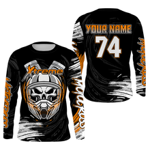 Load image into Gallery viewer, Xtreme MX custom racing jersey UV protective Motocross orange dirt bike skull motorcycle shirt PDT55