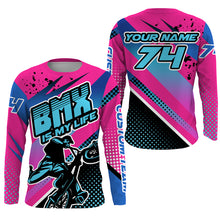 Load image into Gallery viewer, BMX life Pink BMX jersey UPF30+ BMX shirt cycling gear bicycle motocross gear| SLC133