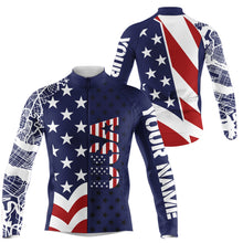 Load image into Gallery viewer, Men &amp; Women American cycling jersey with 3 pockets &amp; full zip UPF50+ USA bike shirt MTB BMX Gear| SLC162