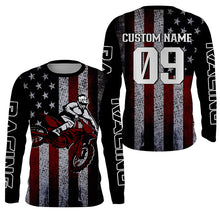 Load image into Gallery viewer, USA Motocross jersey men women kid Patriotic UPF30+ extreme dirt bike racing shirt motorcycle PDT276