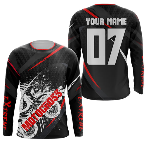 Personalized Extreme Motocross jersey UPF30+ kid adult biker dirt bike racing long sleeves NMS1104