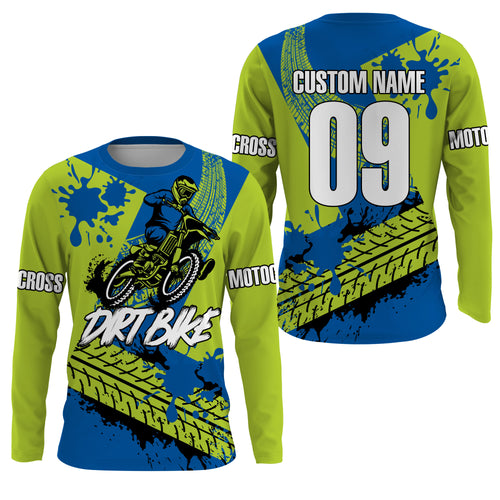 Motocross jersey personalized kid men women UV dirt bike youth green MX racing shirt motorcycle PDT110