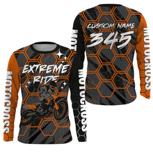 Load image into Gallery viewer, Orange Motocross kid&amp;adult jersey UPF30+ extreme ride custom dirt bike shirt off-road PDT361