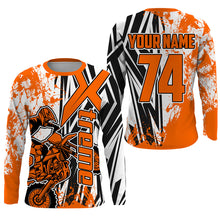 Load image into Gallery viewer, Custom Motocross Jersey Orange UPF30+ Youth Men Women Xtreme Dirt Bike Shirt Racing NMS1336