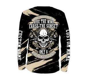 Personalized Riding Jersey, Motocross Racing Dirt Bike Motorcycle Shirt, Off-Road Skull Biker| NMS149