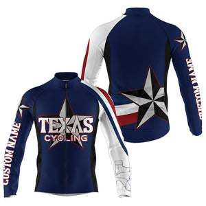 Navy Texas cycling jersey UPF50+ road bike shirt MTB BMX dirt gear TX biking top with back pockets| SLC222