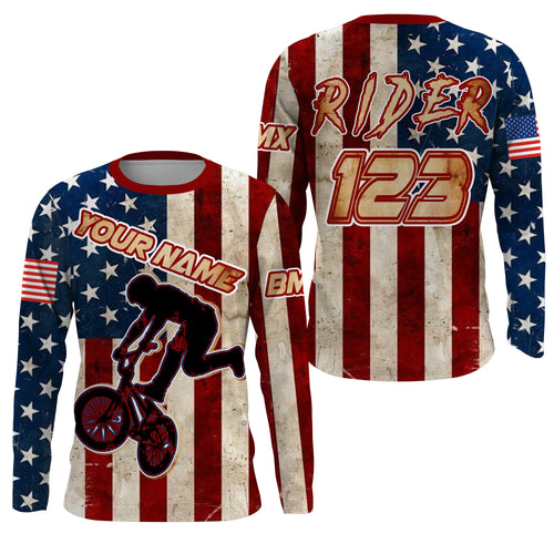 Custom American BMX jersey UPF30+ Adult kid bike shirt USA riding gear Cycling bicycle clothes| SLC70