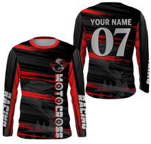 Load image into Gallery viewer, Personalized kids men women red MX jersey UPF30+ Motocross for life racing biker off-road shirt PDT64