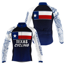 Load image into Gallery viewer, Texas flag men&#39;s cycling jersey with full zipper 3-rear pockets UPF50+ bicycle MTB BMX clothes| SLC142