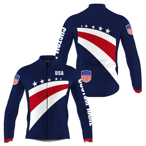 American men cycling jersey with 3 pockets UPF50+ USA bike shirts full zip BMX MTB cycle gear| SLC147