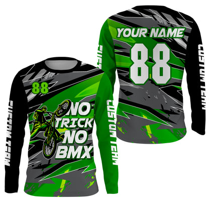 Green BMX racing jersey UPF30+ adult kid BMX shirt Lightweight cycling bicycle motocross gear| SLC111