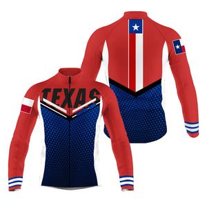 Texas flag cycling jersey Men Women UPF50+ bike shirts with 3 pockets full zip Custom MTB BMX gear| SLC175
