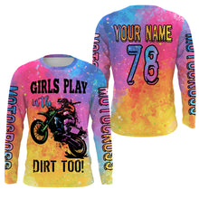 Load image into Gallery viewer, Women girls custom motocross jersey Girls Play in The Dirt Too UPF30+ dirt bike racing off-road NMS967