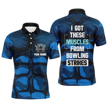 Load image into Gallery viewer, Funny Muscle Men Polo Bowling Shirt Personalized Short Sleeve Bowlers Jersey NBP60