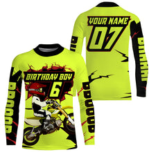 Load image into Gallery viewer, Brap kids custom Birthday Motocross jersey UPF30+ dirt bike boys girls youth MX racing long sleeve NMS1069